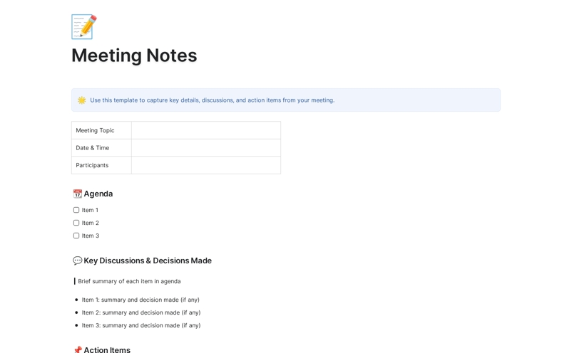 Meeting Notes